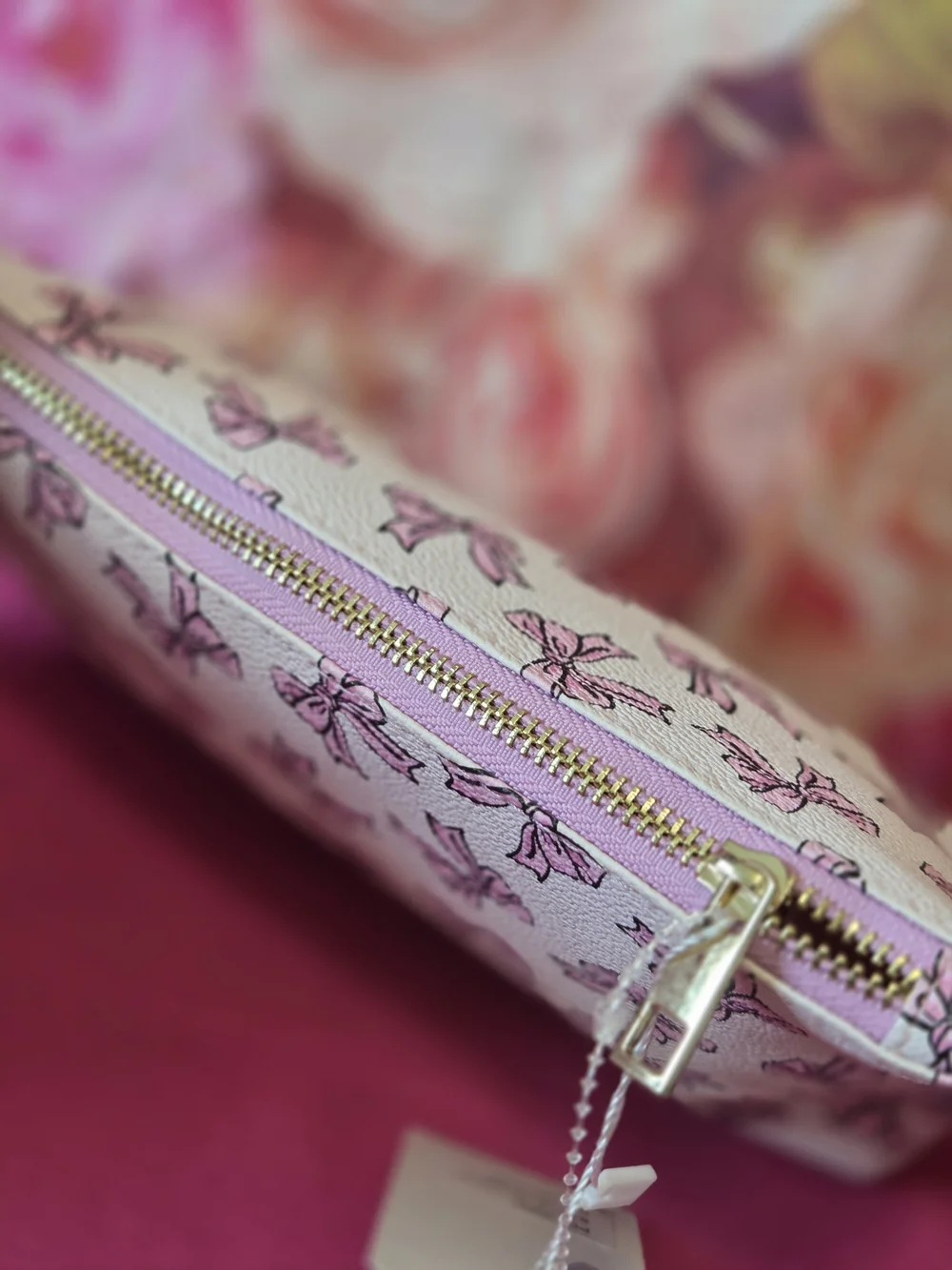 Pretty Pink Bow Tie Travel Bag Pin And Notebook